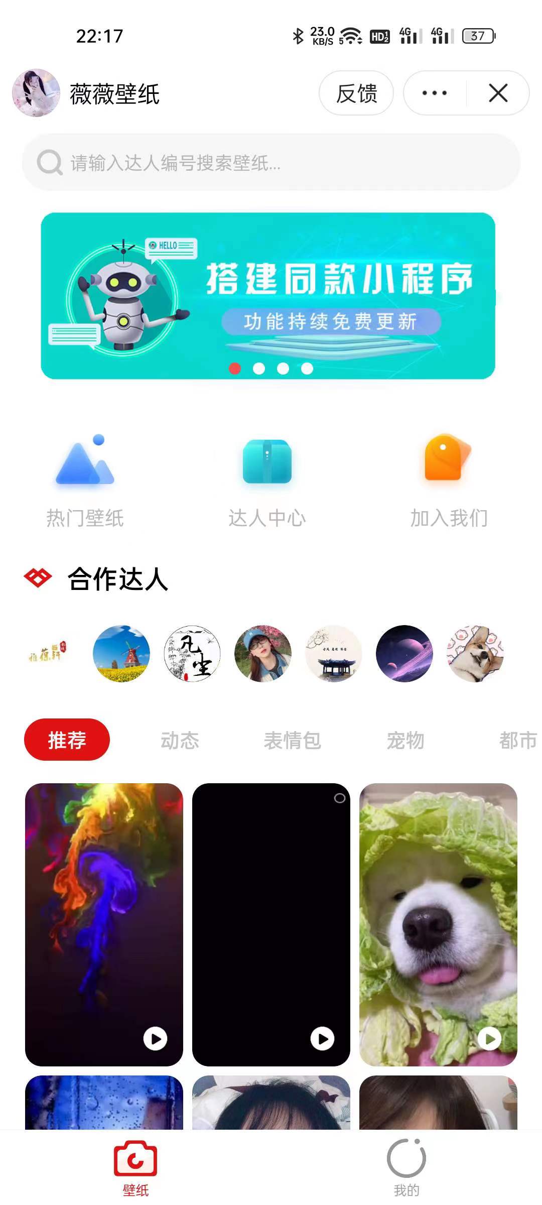 推荐抖音取图表情包小程序+创作者入驻+流量主-彩金网