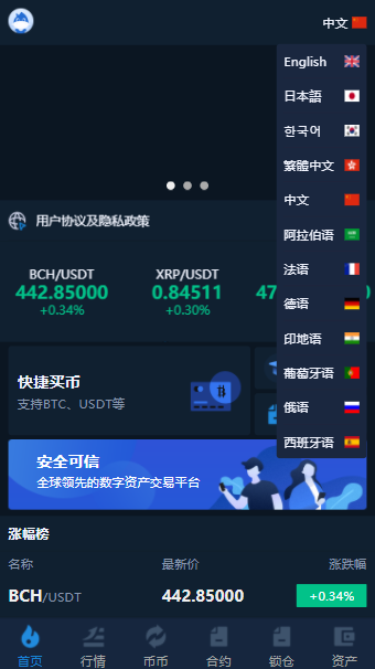 推荐多语言交易所|12国语言|秒合约|申购|锁仓|K线完整|脚本最全|带教程|日夜模式-彩金网