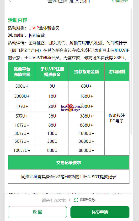 【免费彩金】UVIP✅【送8-888U】-彩金网